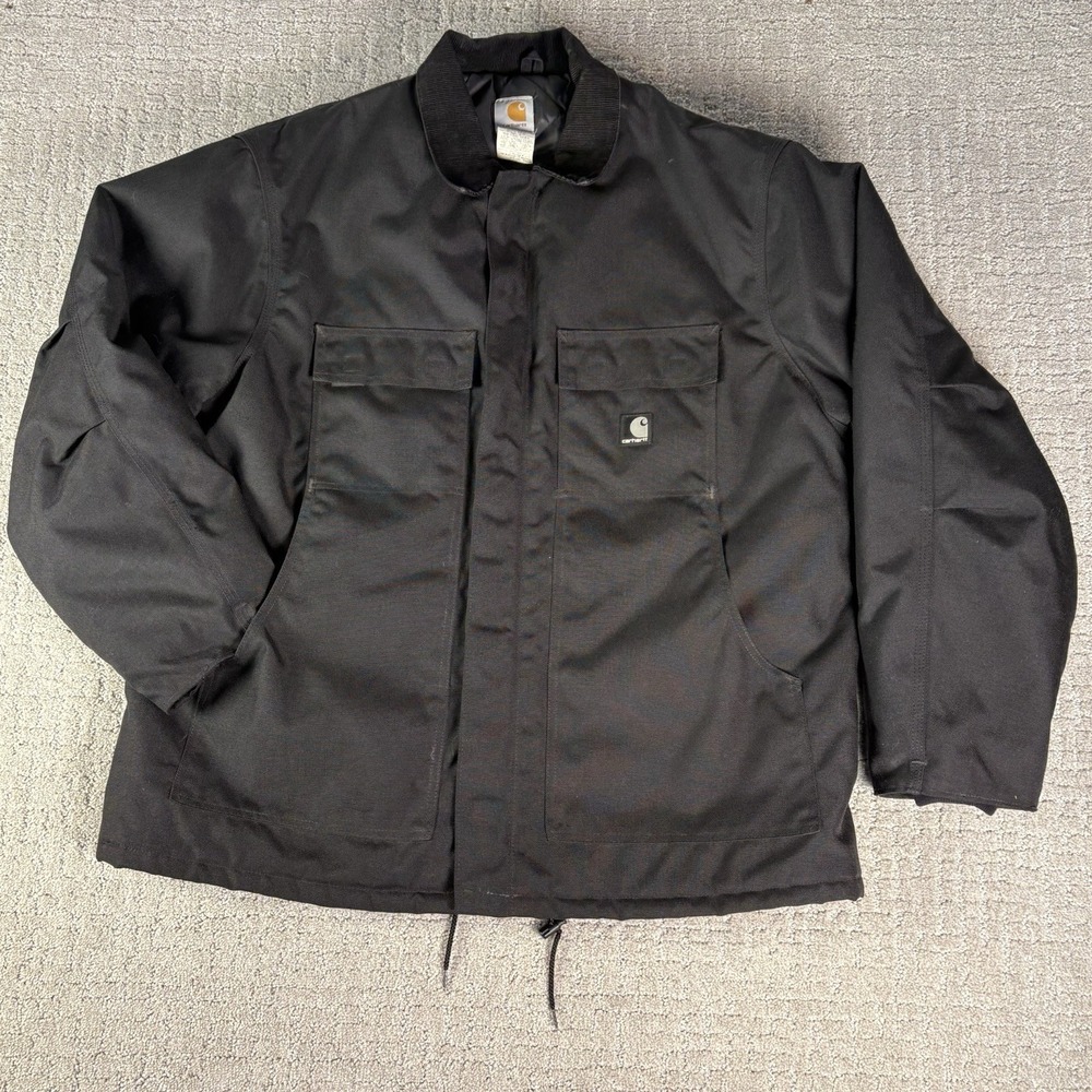 Vintage Carhartt Jacket Mens XL Black Yukon Artic Heavy Insulated Work C55 USA
